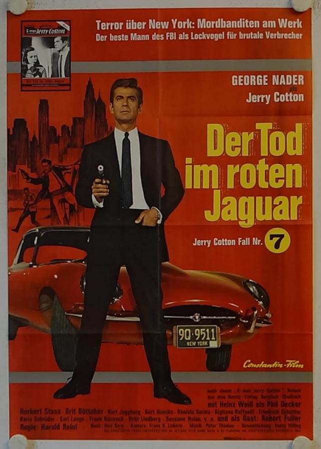 Der Tod im roten Jaguar originales deutsches Filmplakat